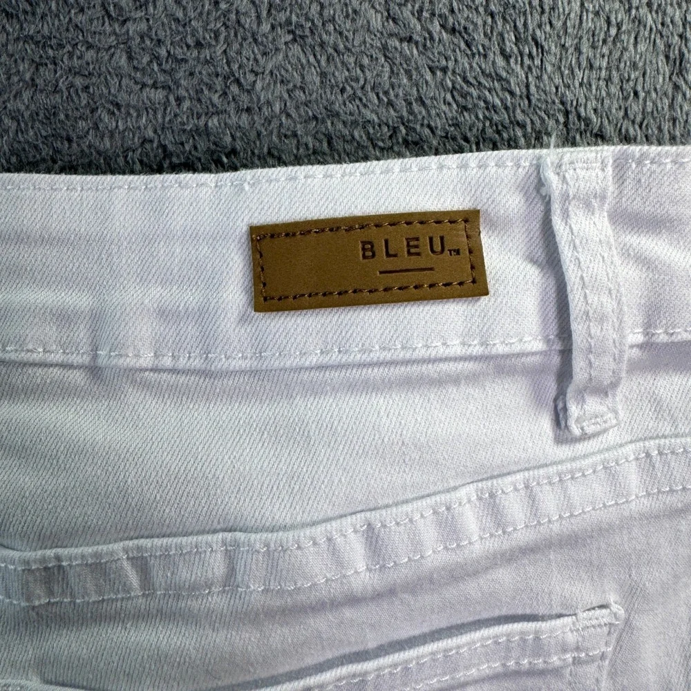 Bleu White Flare‎ Leg Raw Hem Jeans Womens 10P Petite BWP1550 Stretch Denim
